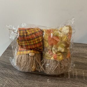 Plaid and Floral Gnome Decor Set